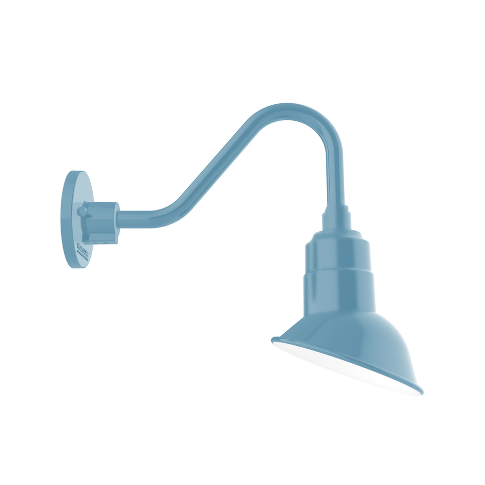 7" Angle shade gooseneck wall mount, Light Blue