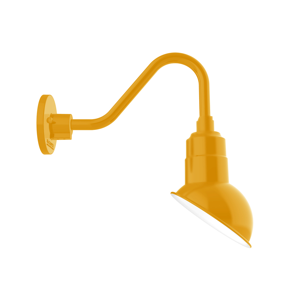 7" Emblem shade gooseneck wall mount, Bright Yellow