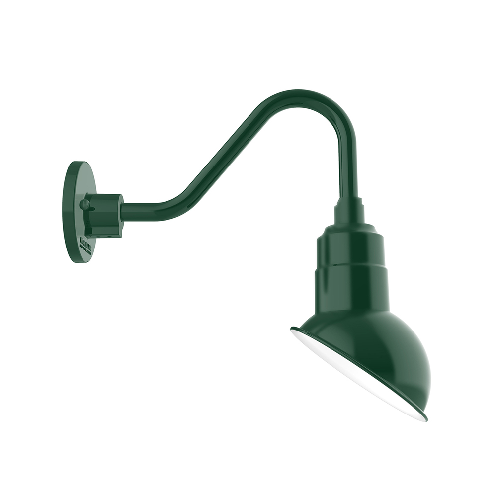 7" Emblem shade gooseneck wall mount, Forest Green