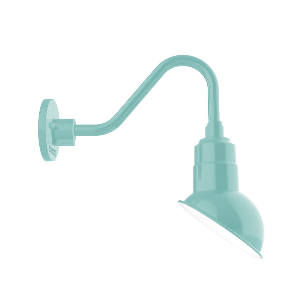 7" Emblem shade gooseneck wall mount, Sea Green