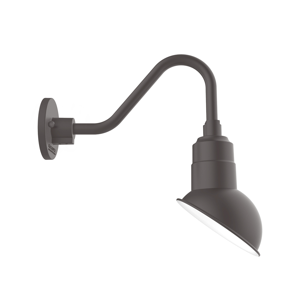 7" Emblem shade gooseneck wall mount, Bronze Matte