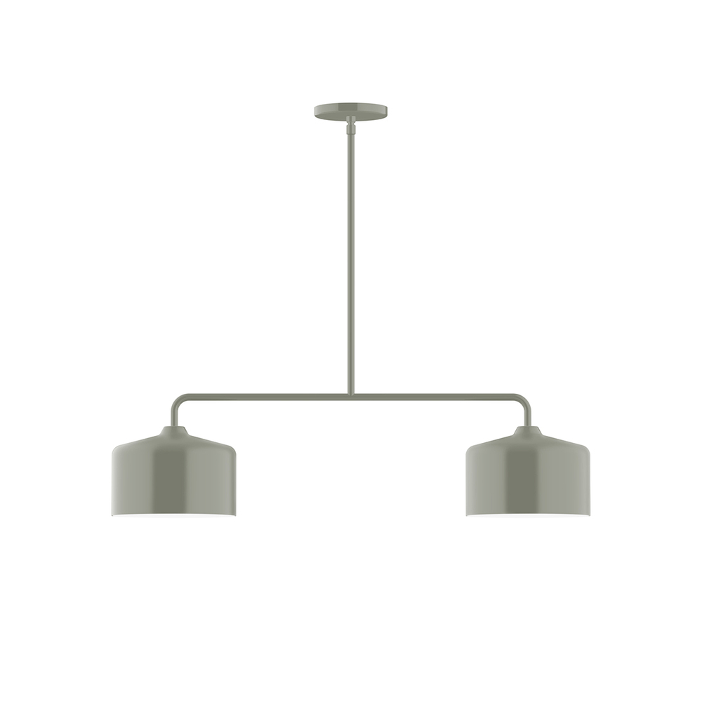 2-Light Axis Linear Pendant, Moss Green