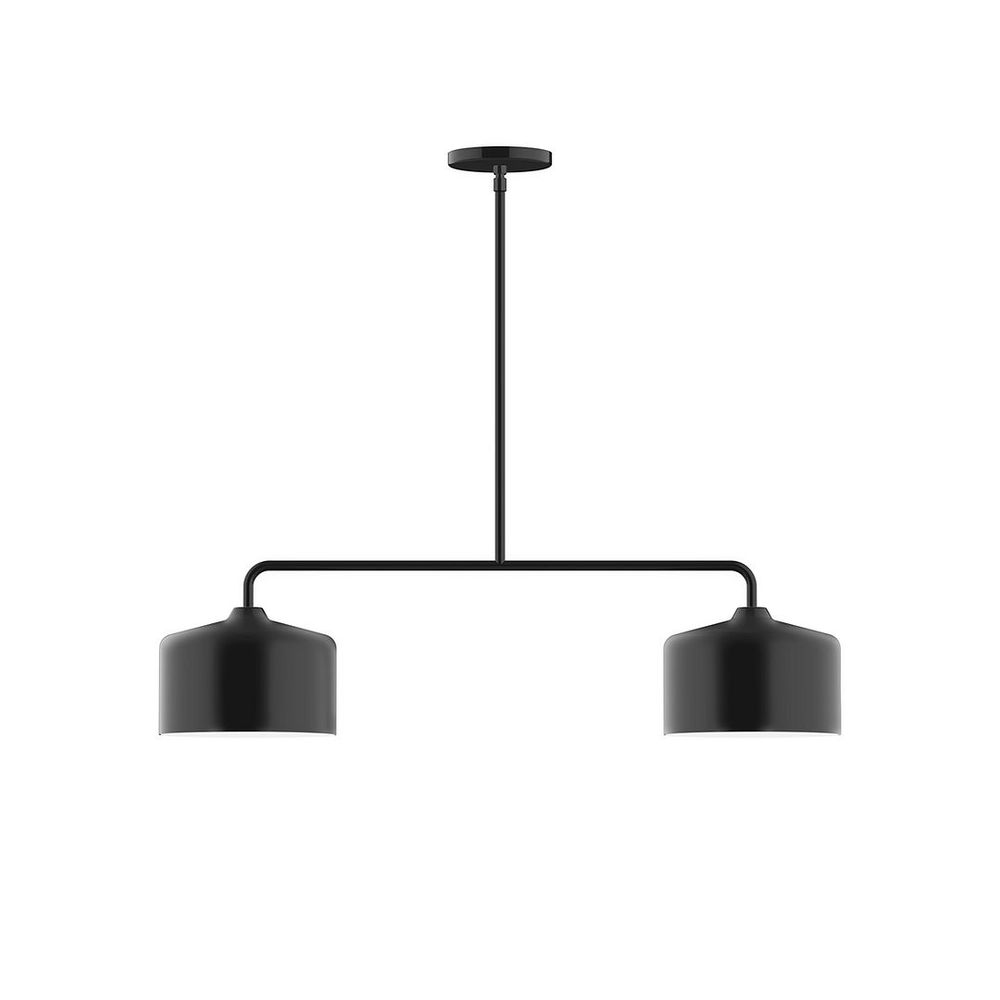 2-Light Axis Linear LED Pendant, Black