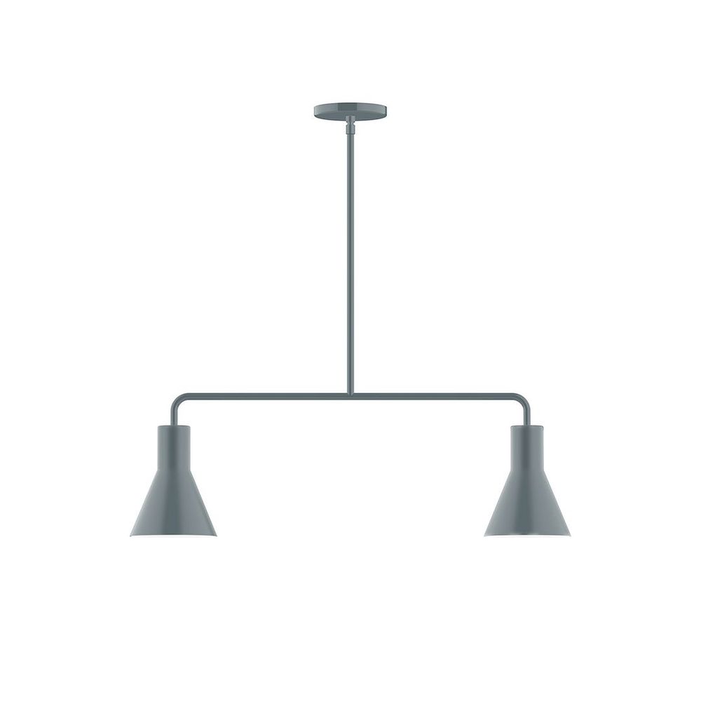 2-Light Axis Linear LED Pendant, Slate Gray