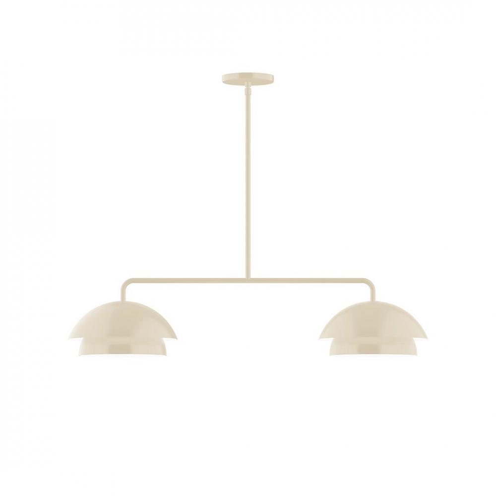 2-Light Axis Linear LED Pendant, Cream