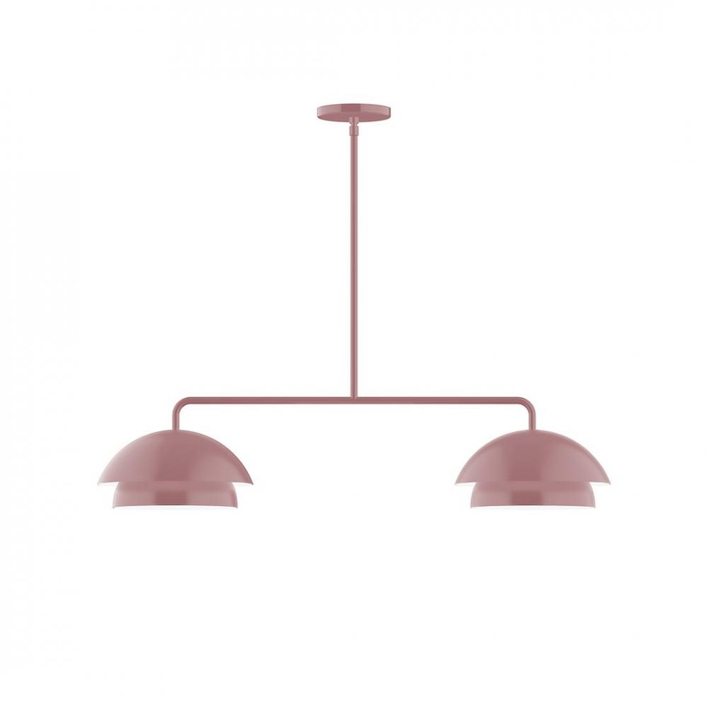 2-Light Axis LED Linear Pendant, Mauve
