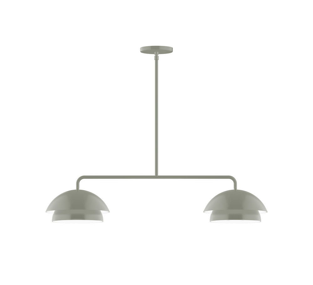 2-Light Axis LED Linear Pendant, Moss Green