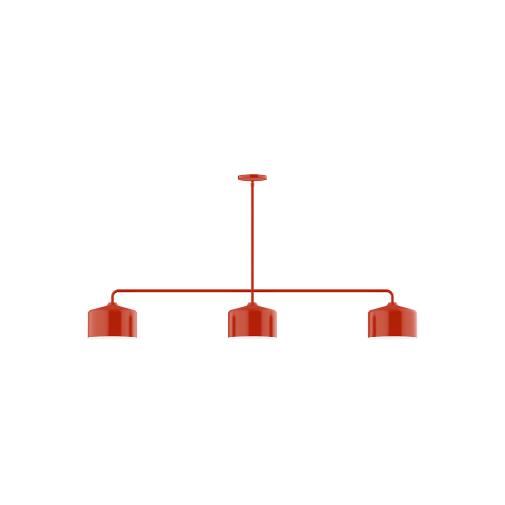 3-Light Axis Linear Pendant, Vermillion