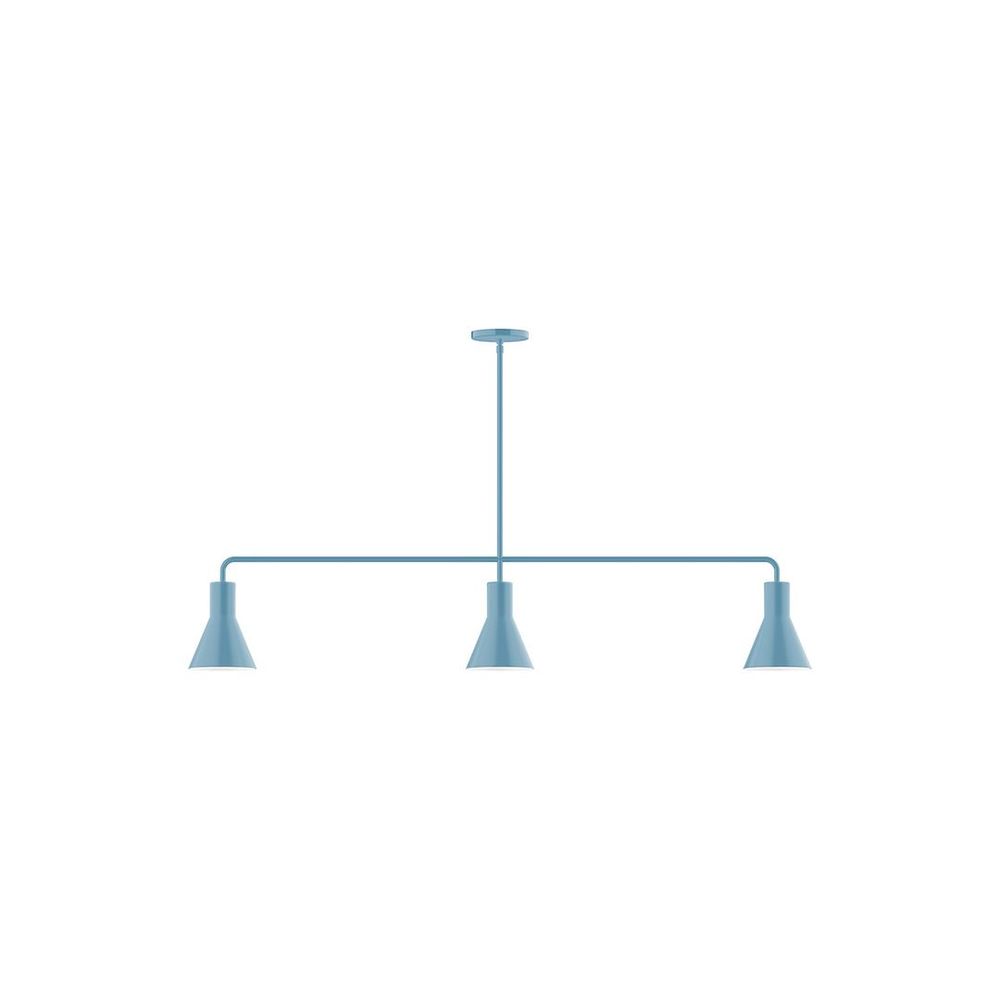 3-Light Axis Linear Pendant, Light Blue