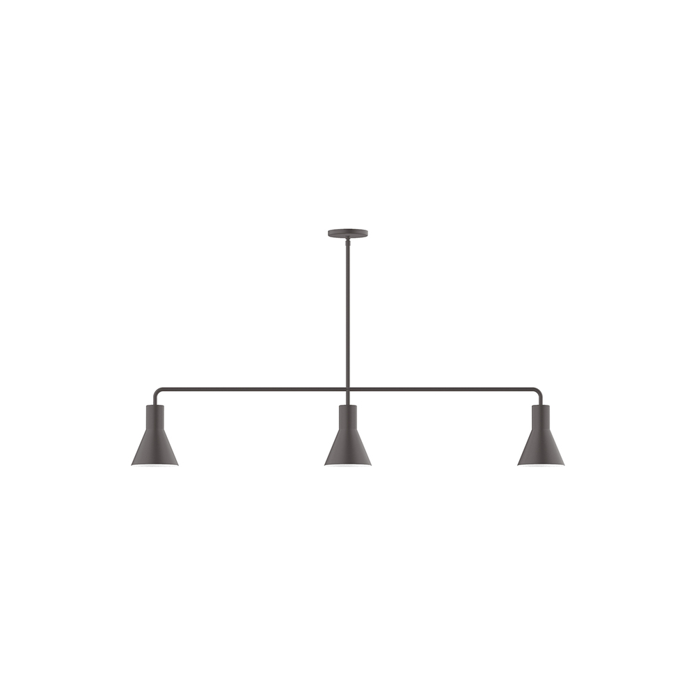 3-Light Axis Linear Pendant, Bronze Matte