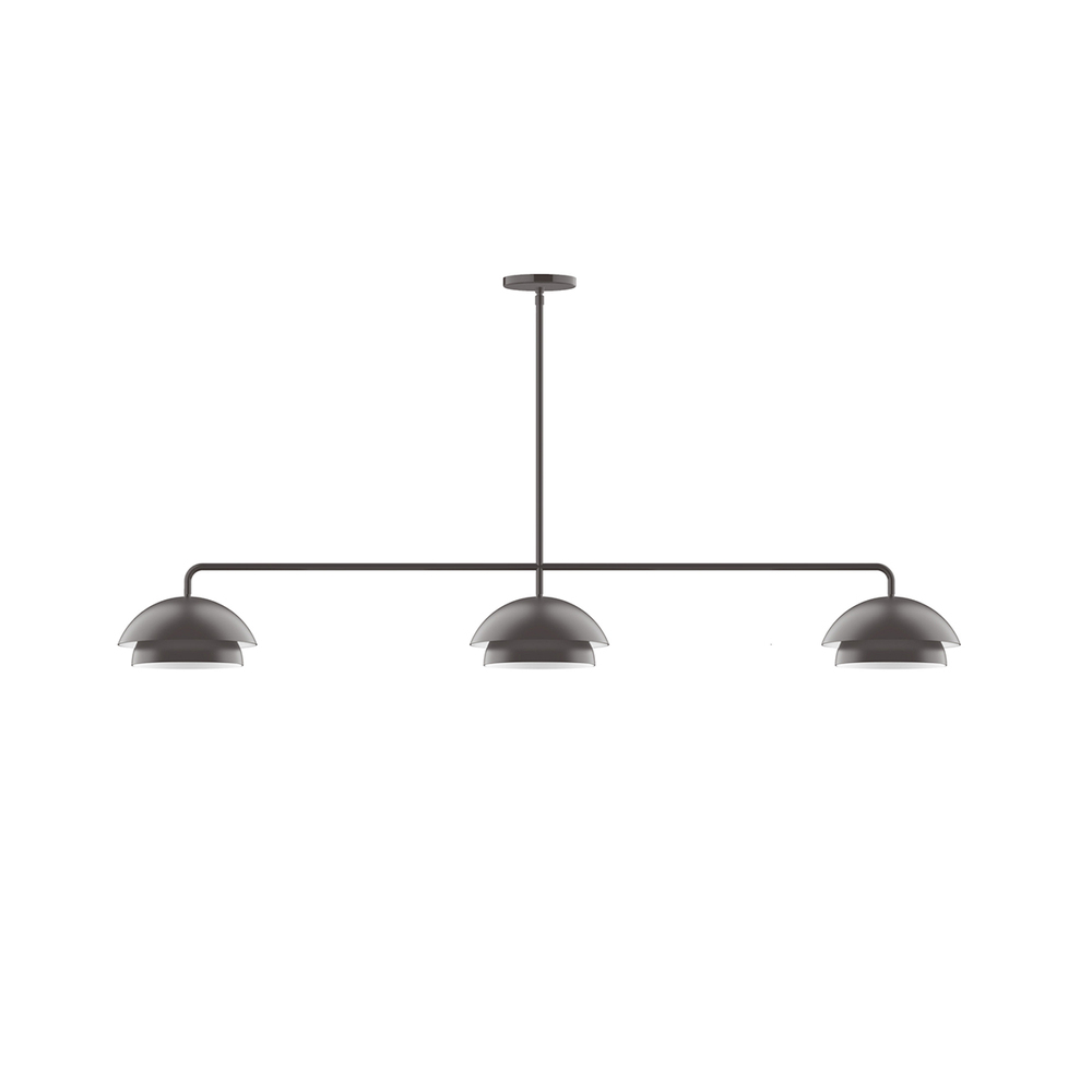 3-Light Axis LED Linear Pendant, Bronze Matte
