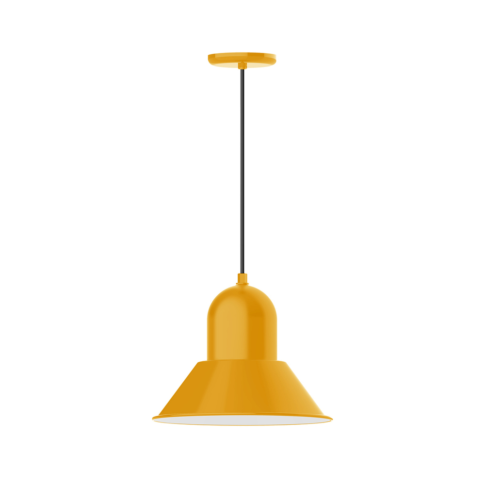 14" Prima shade, pendant with white cord and canopy, Bright Yellow