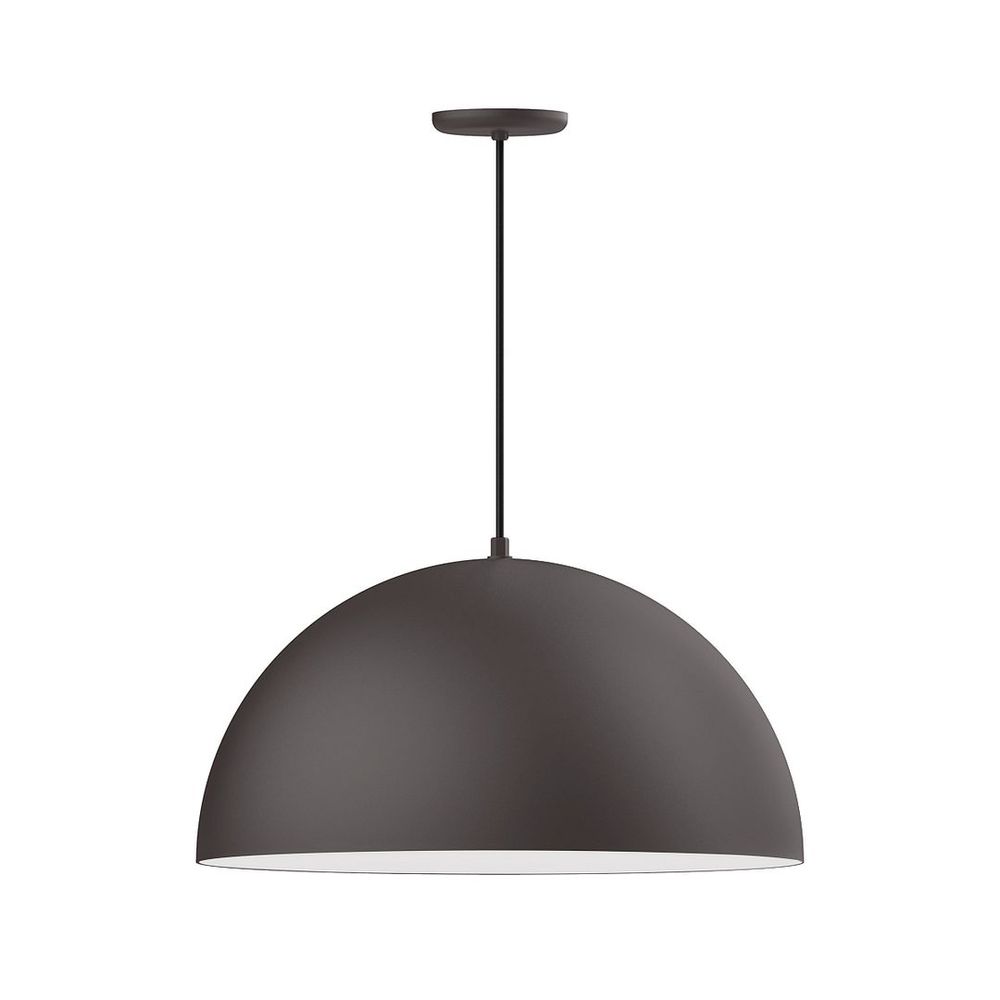 24" XL Choices Shallow Dome Shade, medium base, black & white houndstooth fabric cord w/ canopy