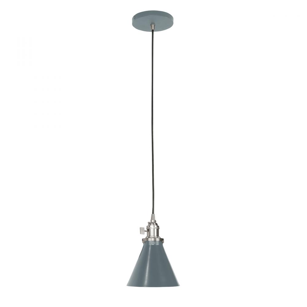 Uno 6" Pendant,  Slate Gray with Brushed Nickel hardware