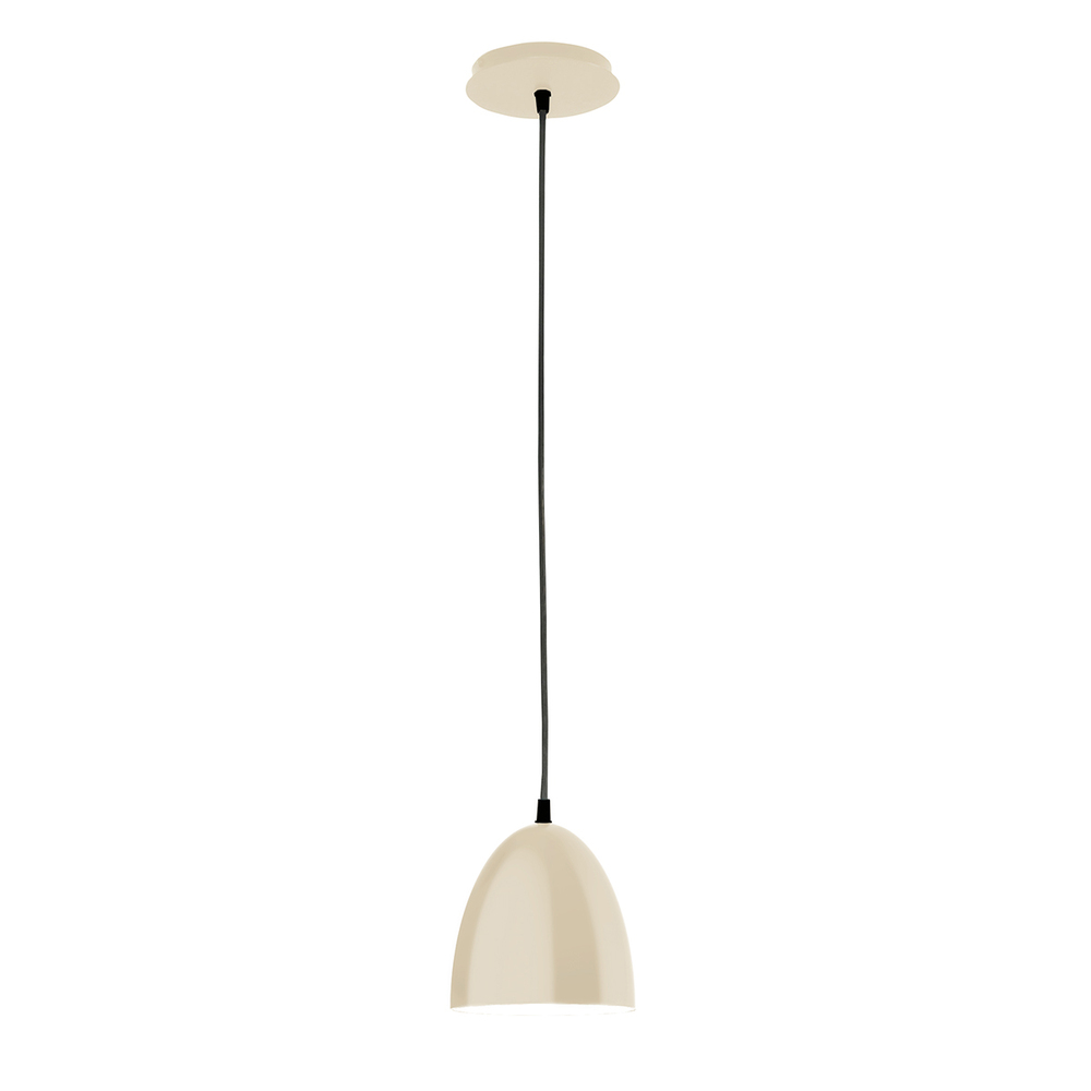6" Jill shade, black cord with canopy, Silk Gray