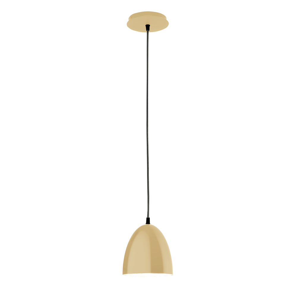 6" Jill shade, black cord with canopy, Ivory