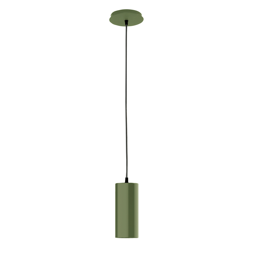 3.5" Jordan shade, black cord with canopy, Fern Green