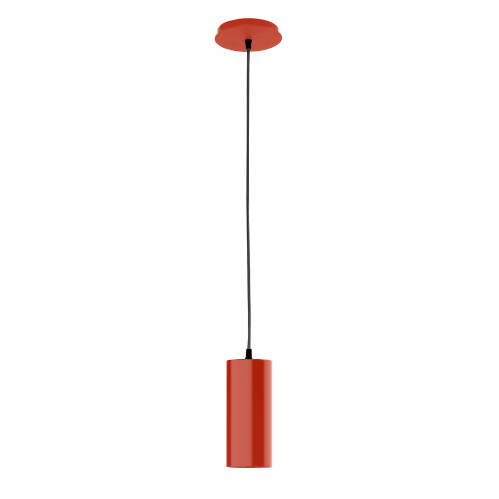 3.5" Jordan shade, ivory fabric cord with canopy, Vermillion