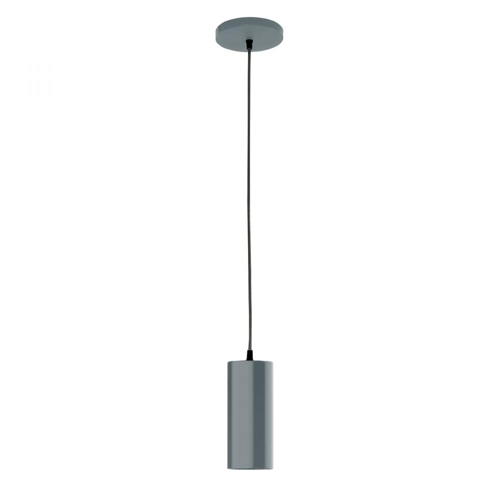 3.5" Jordan shade, white cord with canopy, Slate Gray
