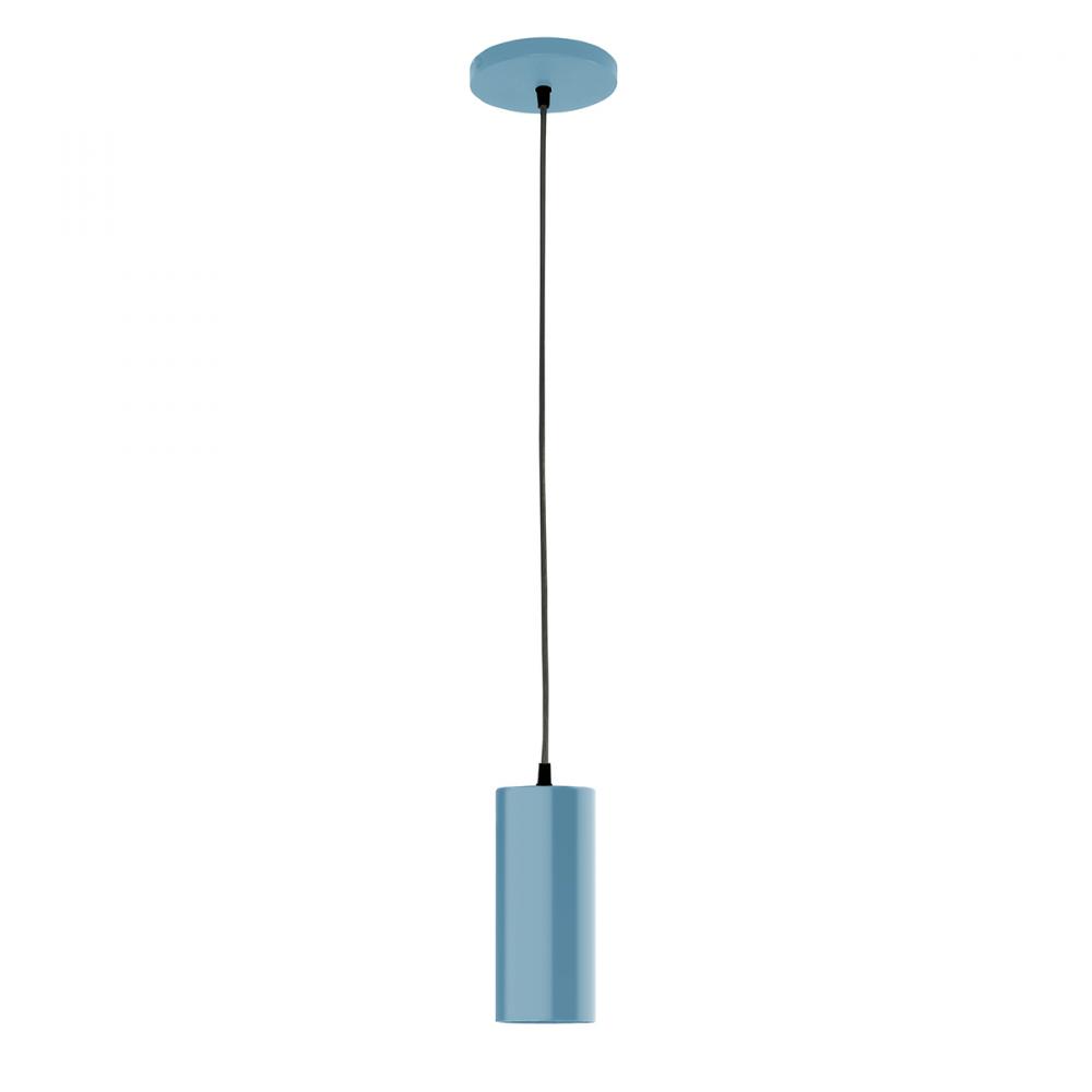 3.5" Jordan shade, white cord with canopy, Light Blue