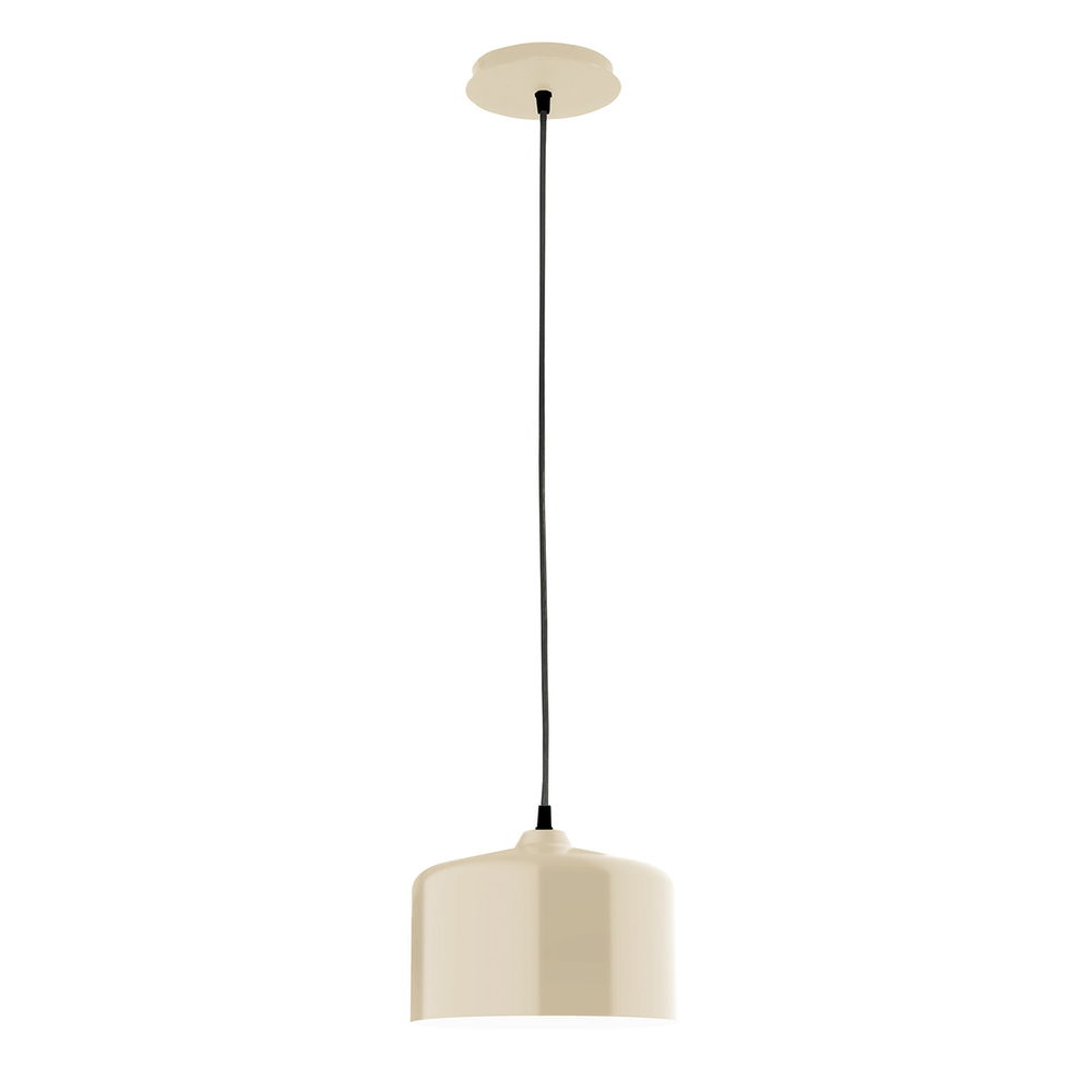8.5" Julia shade, black cord with canopy, Silk Gray