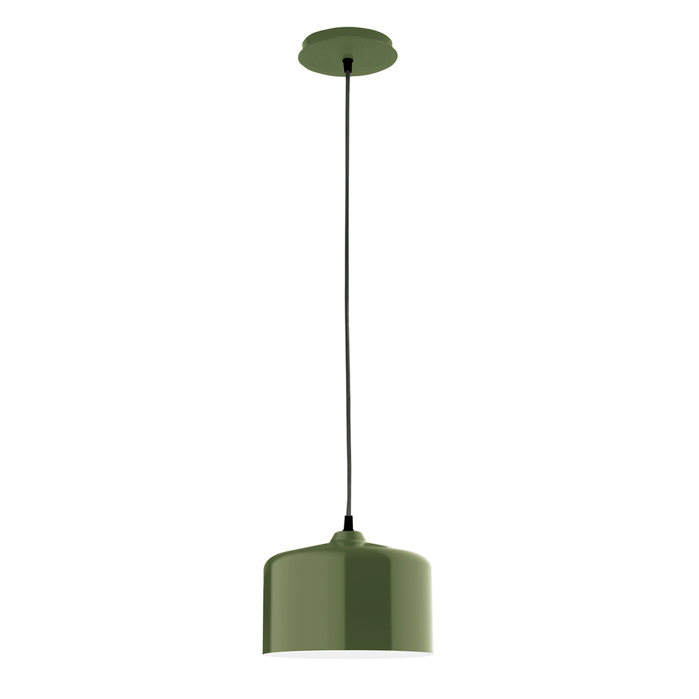 8.5" Julia shade, white cord with canopy, Fern Green