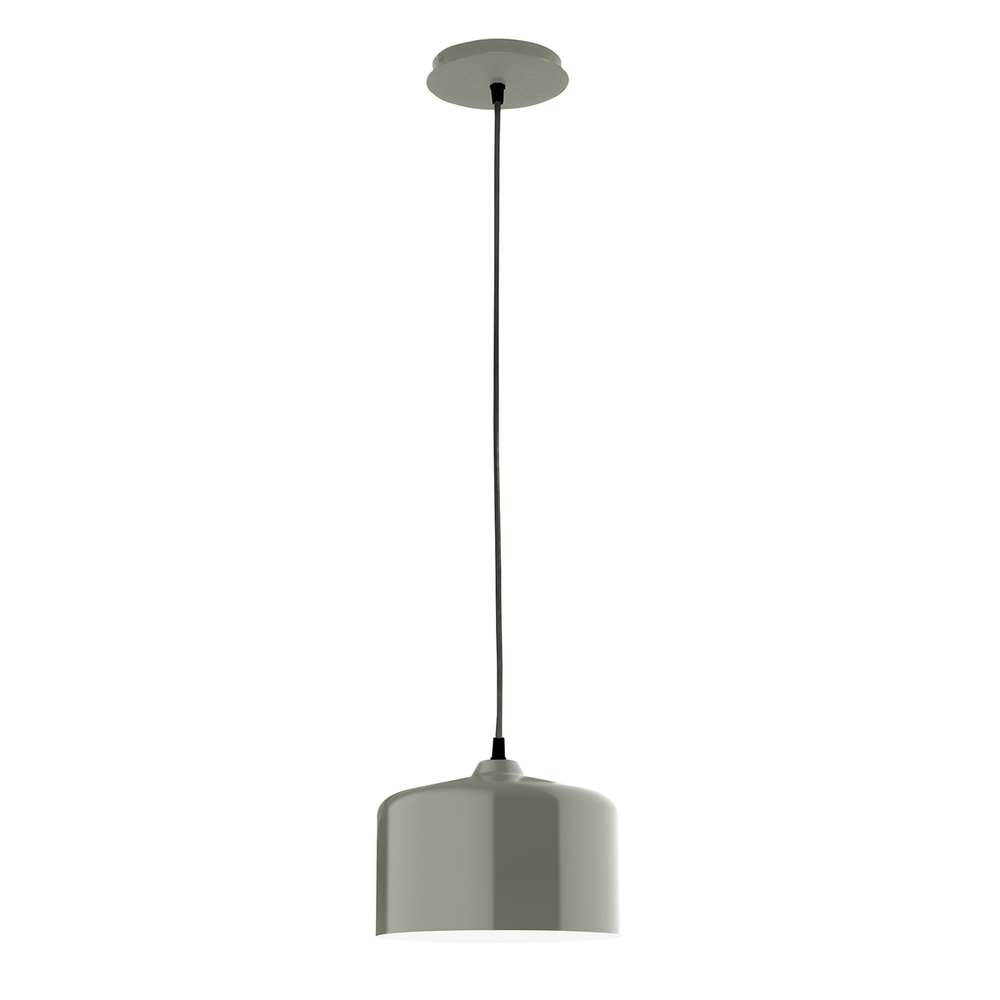 8.5" Julia shade, black cord with canopy, Moss Green