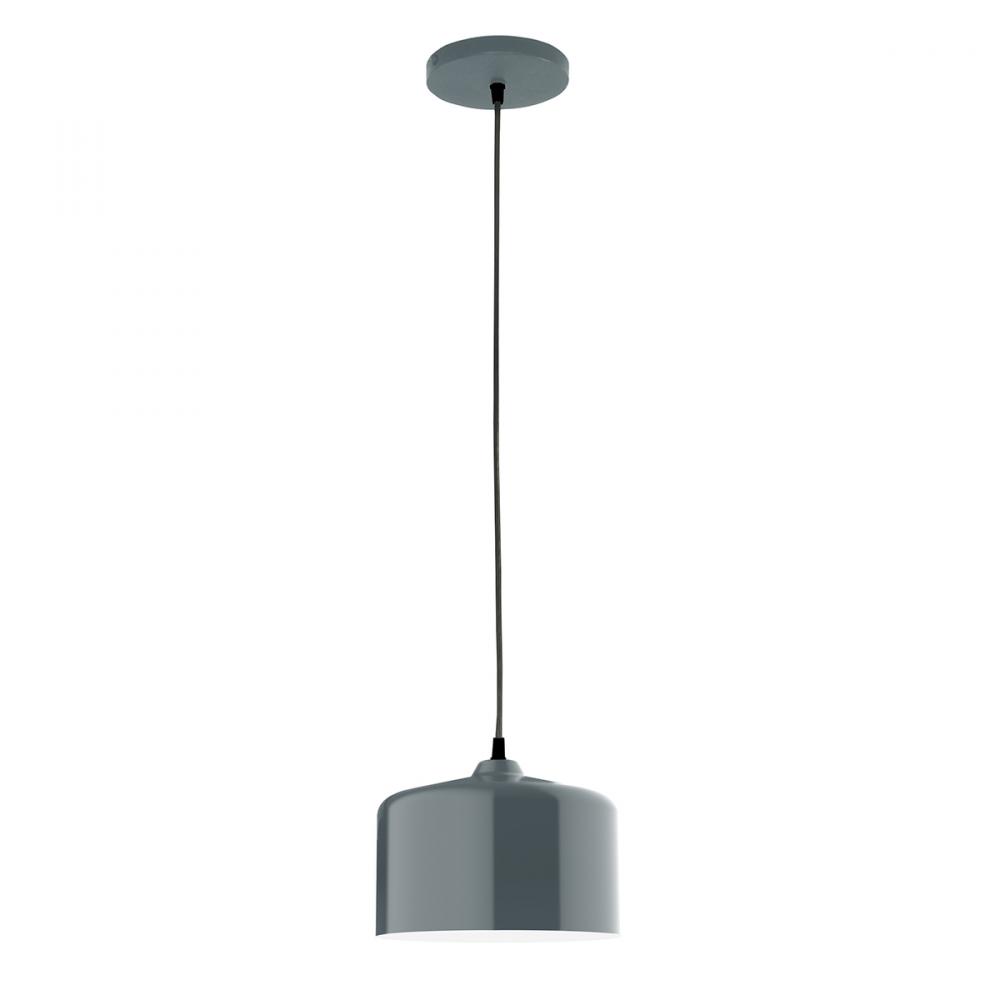 8.5" Julia shade, black cord with canopy, Slate Gray