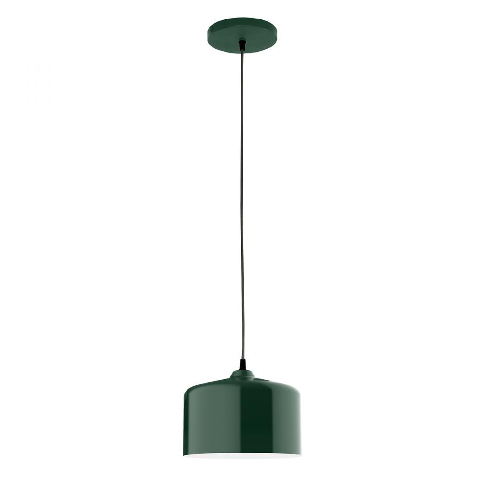 8.5" Julia shade, white cord with canopy, Forest Green