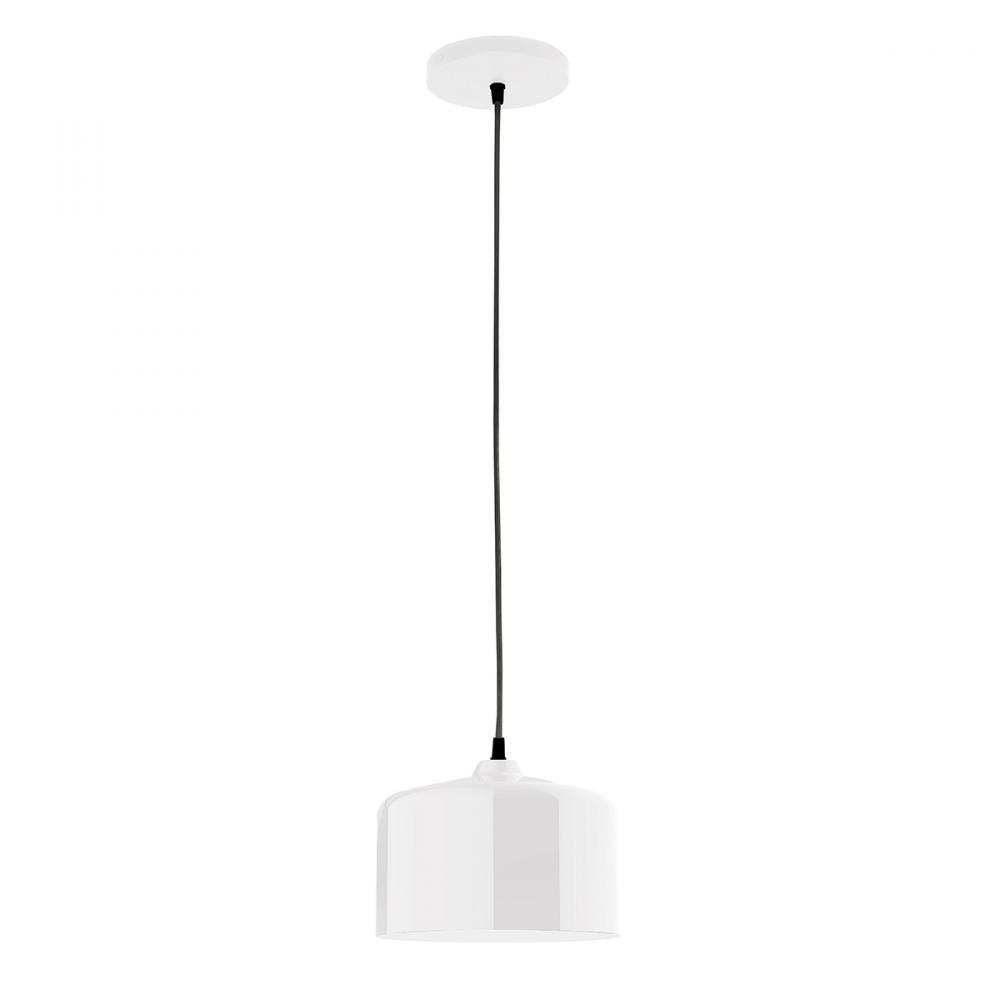 8.5" Julia shade, white cord with canopy, White