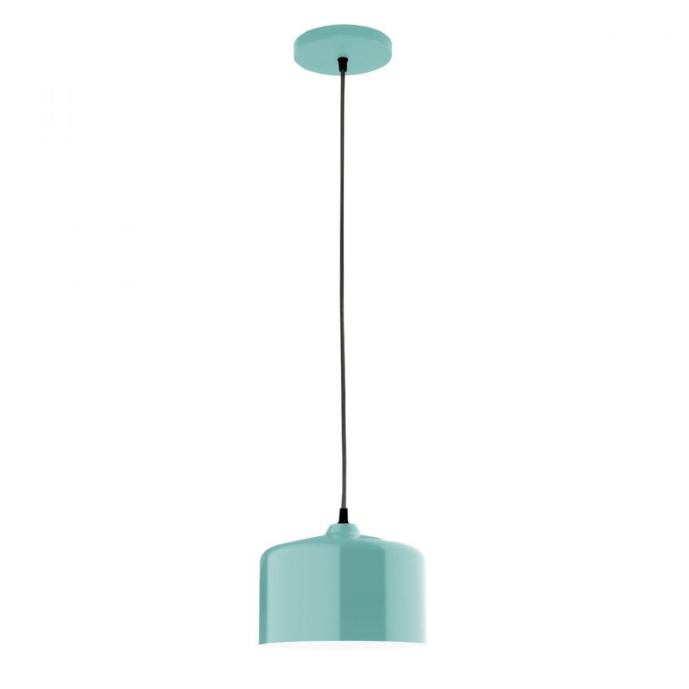 8.5" Julia shade, black cord with canopy, Sea Green