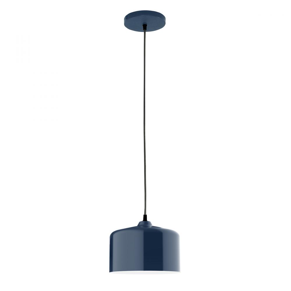 8.5" Julia shade, black cord with canopy, Navy