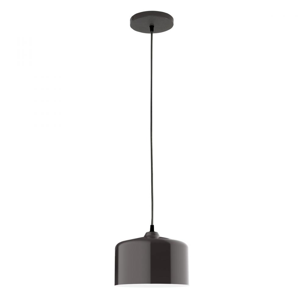 8.5" Julia shade, black cord with canopy, Architectural Bronze