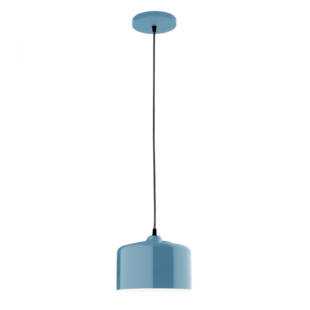 8.5" Julia shade, black cord with canopy, Light Blue