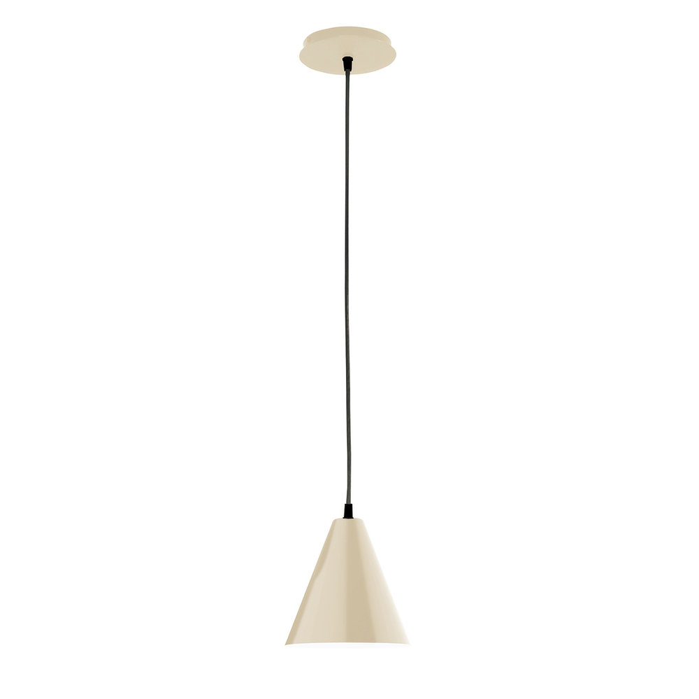 8" Jynx shade, white cord with canopy, Silk Gray