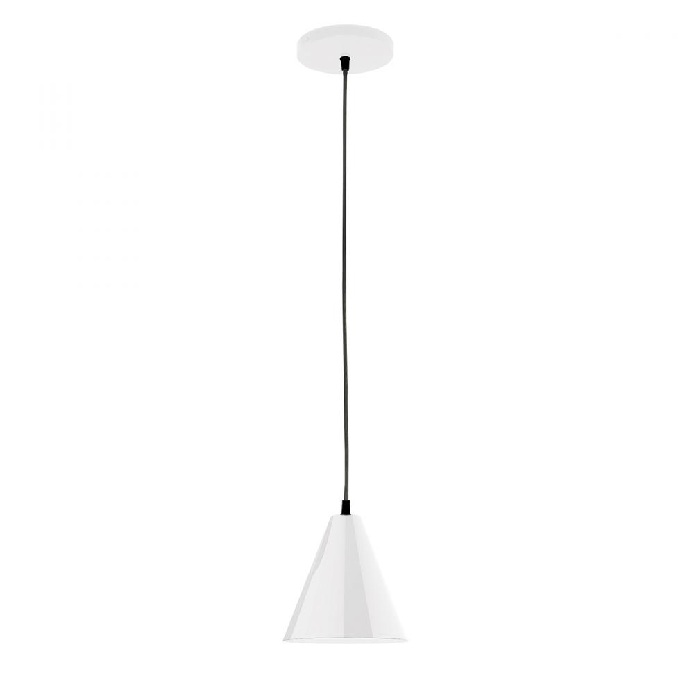 8" Jynx shade, white cord with canopy, White