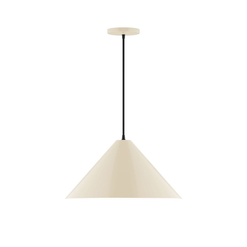 18" Pinnacle LED Pendant, white fabric cord with canopy, Cream