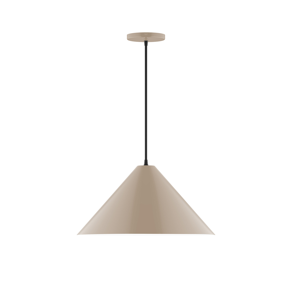 18" Pinnacle Pendant, white cord with canopy, Clay