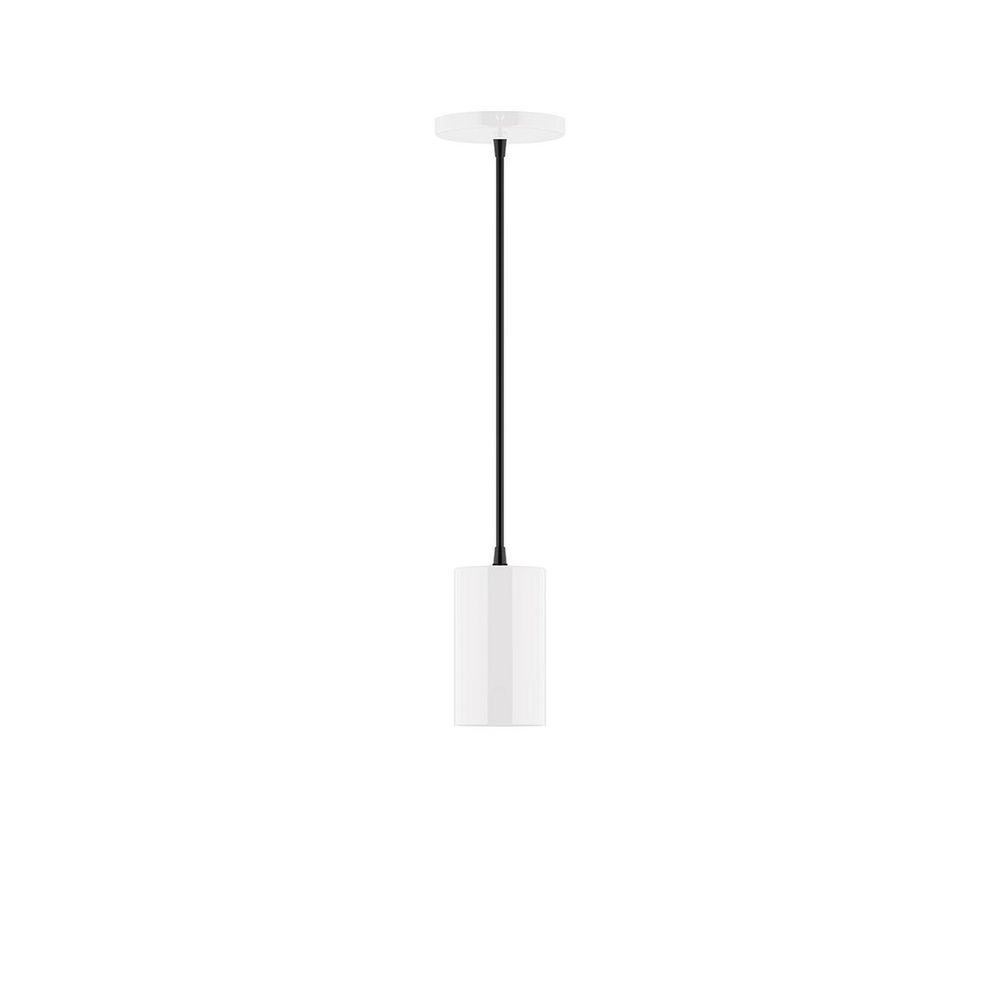 3.5" x 6" Beam Pendant, white cord with canopy, White