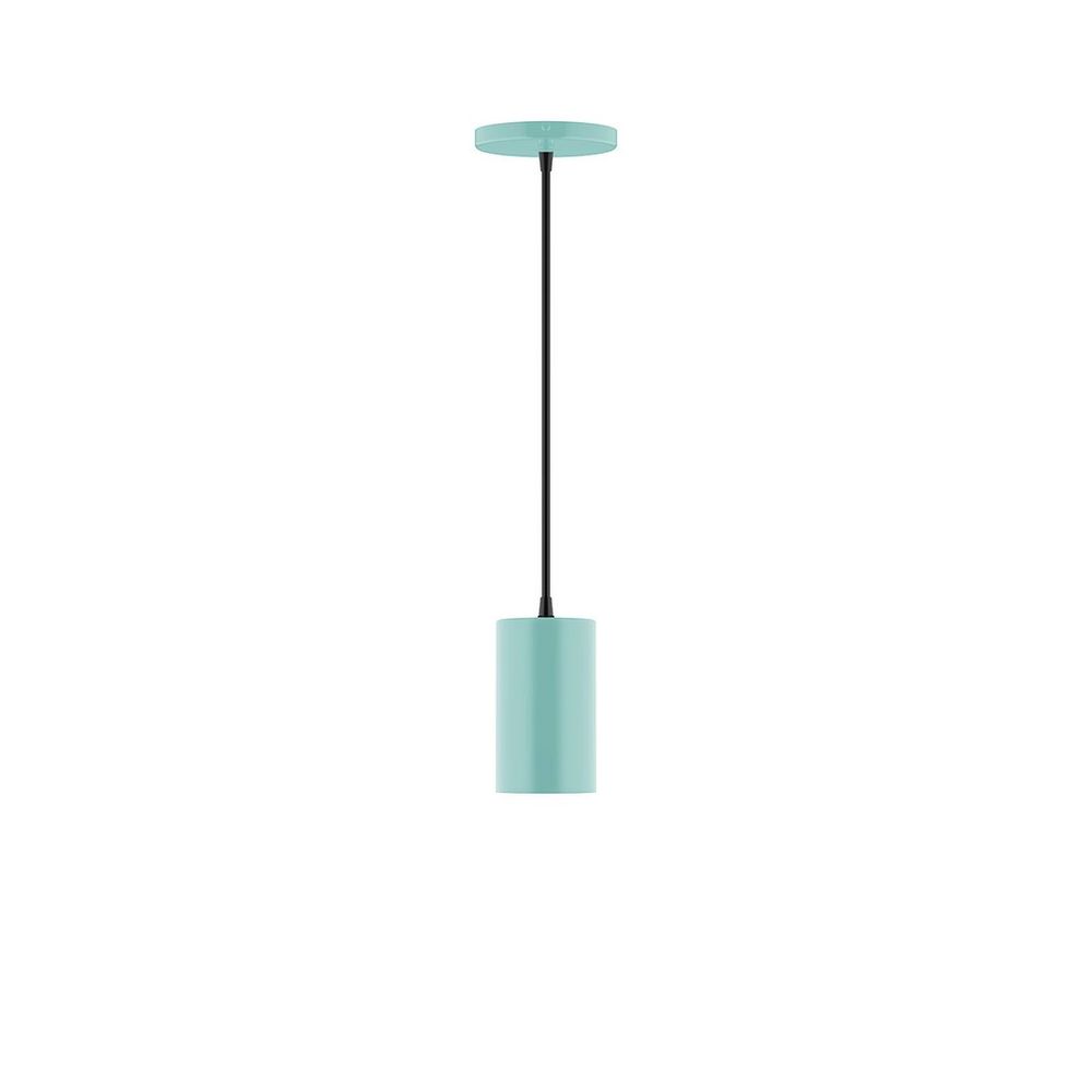 3.5" x 6" Beam Pendant, white cord with canopy, Sea Green