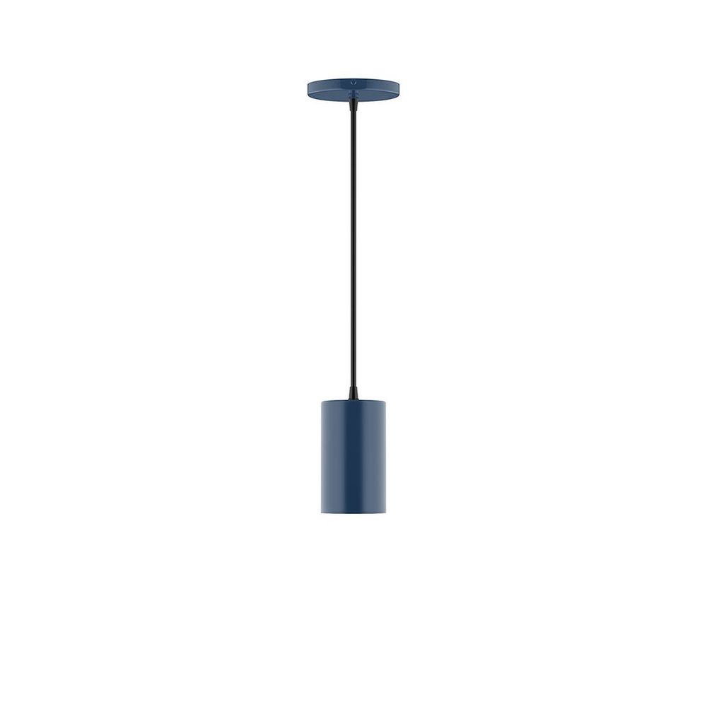 3.5" x 6" Beam Pendant, white cord with canopy, Navy