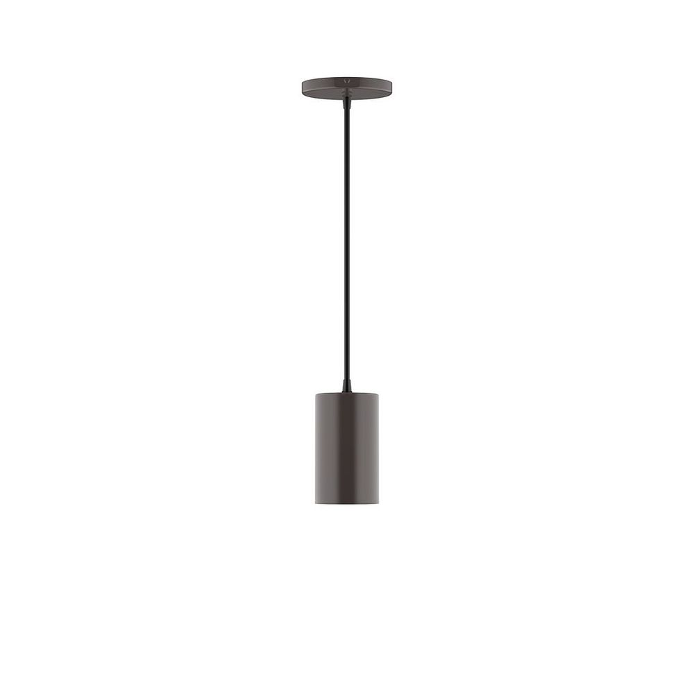 3.5" x 6" Beam Pendant, white cord with canopy, Architectural Bronze