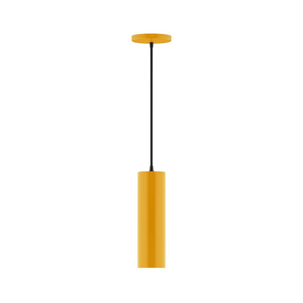 3.5" x 12" Beam Pendant, white cord with canopy, Bright Yellow