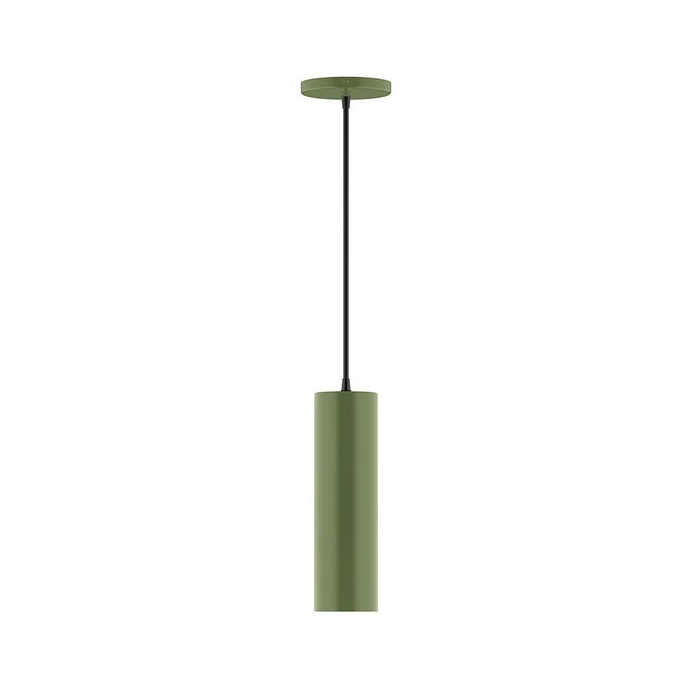 3.5" x 12" Beam Pendant, white cord with canopy, Fern Green