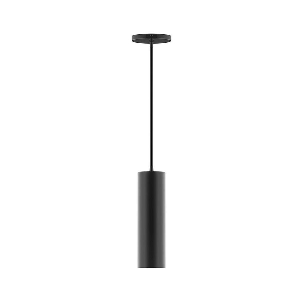 3.5" x 12" Beam Pendant, white cord with canopy, Black