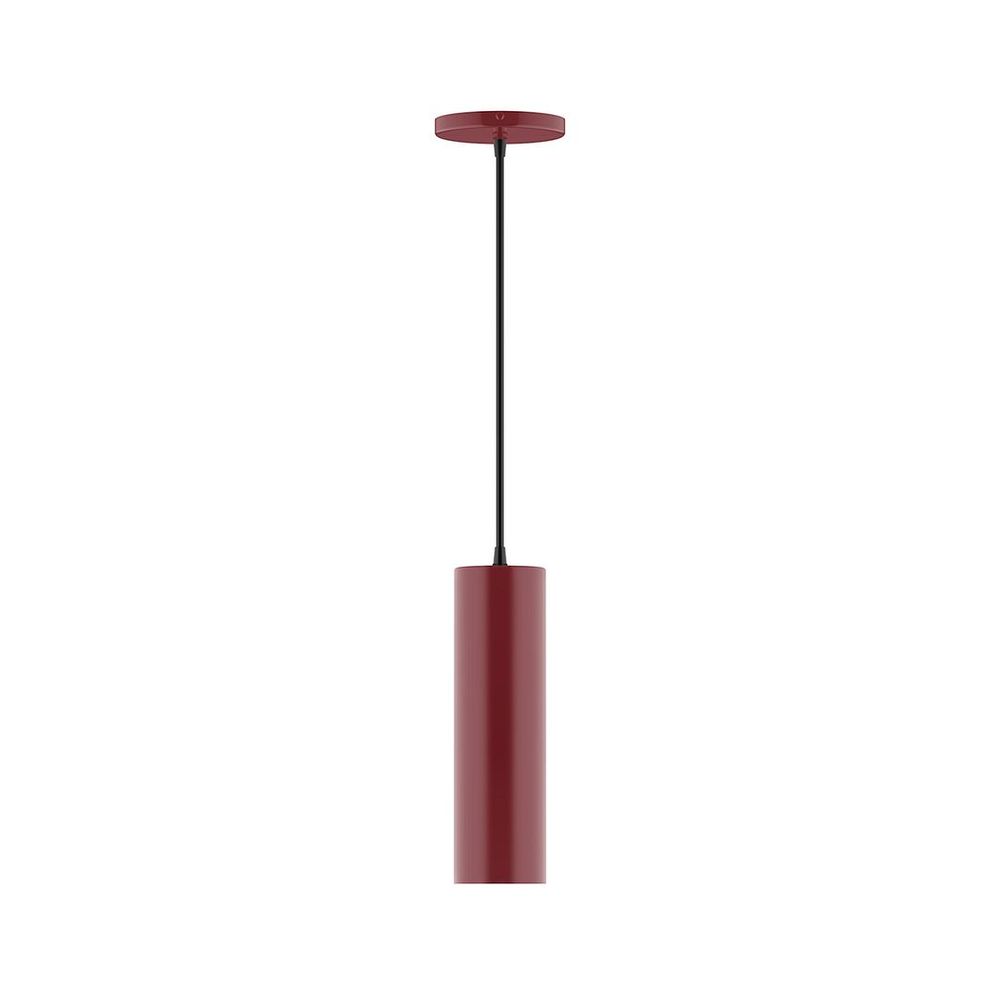 3.5" x 12" Beam Pendant, white cord with canopy, Barn Red