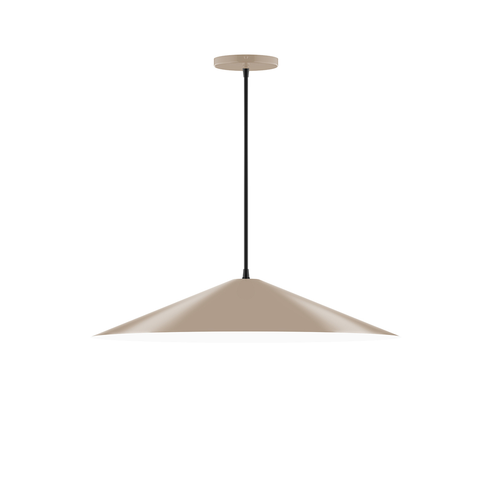 24" Vessel Pendant, white cord with canopy, Clay