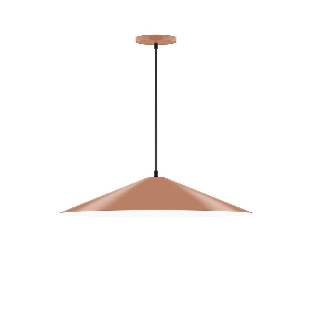 24" Vessel Pendant, white cord with canopy, Terracotta