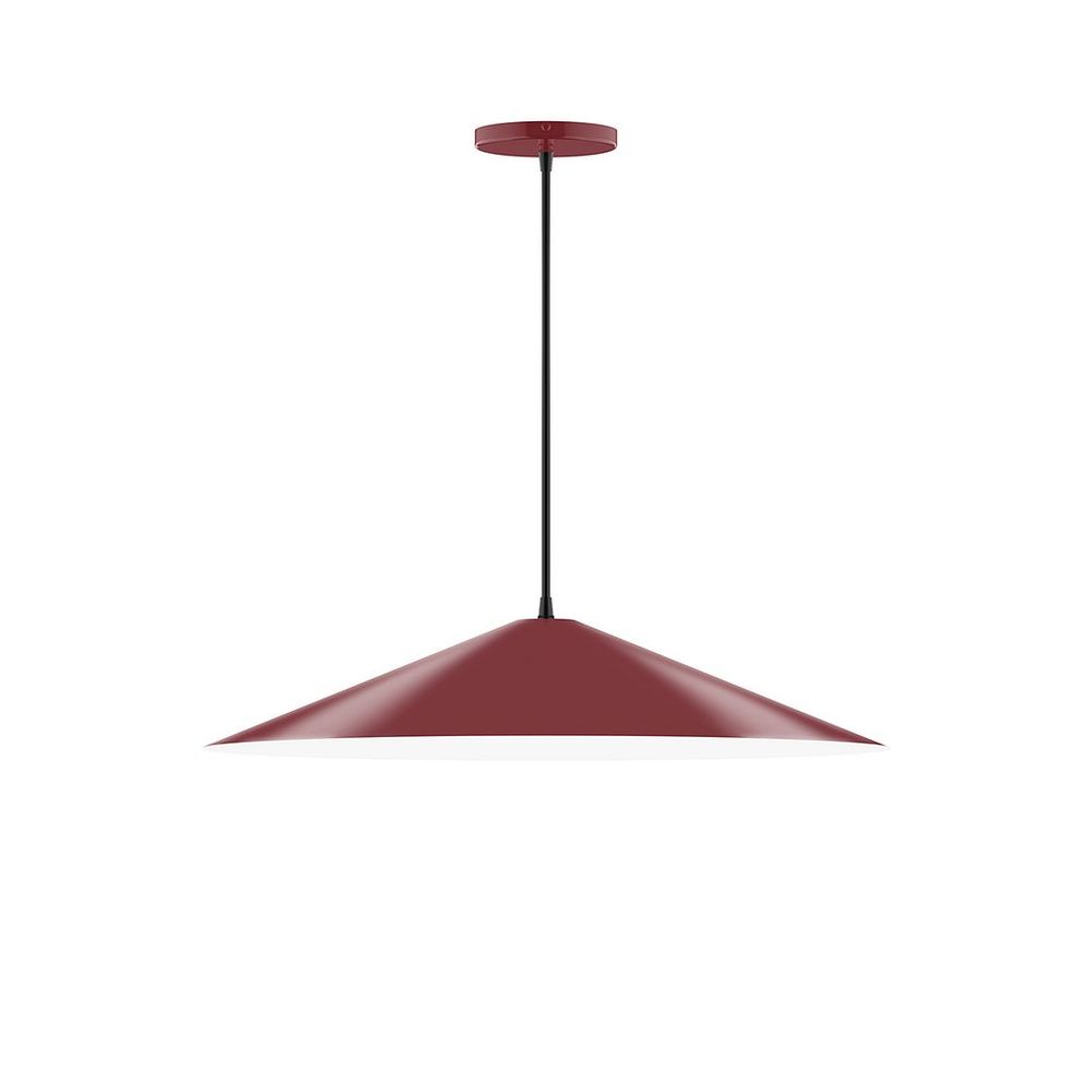 24" Vessel Pendant, white cord with canopy, Barn Red