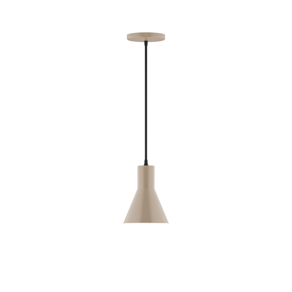 6" Flare Pendant, white cord with canopy, Clay